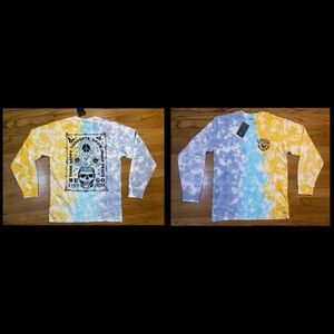 VANS THINK HAPPY TIE DYE LONG SLEEVE T-SHIRT MENS SZ MEDIUM NEW!!